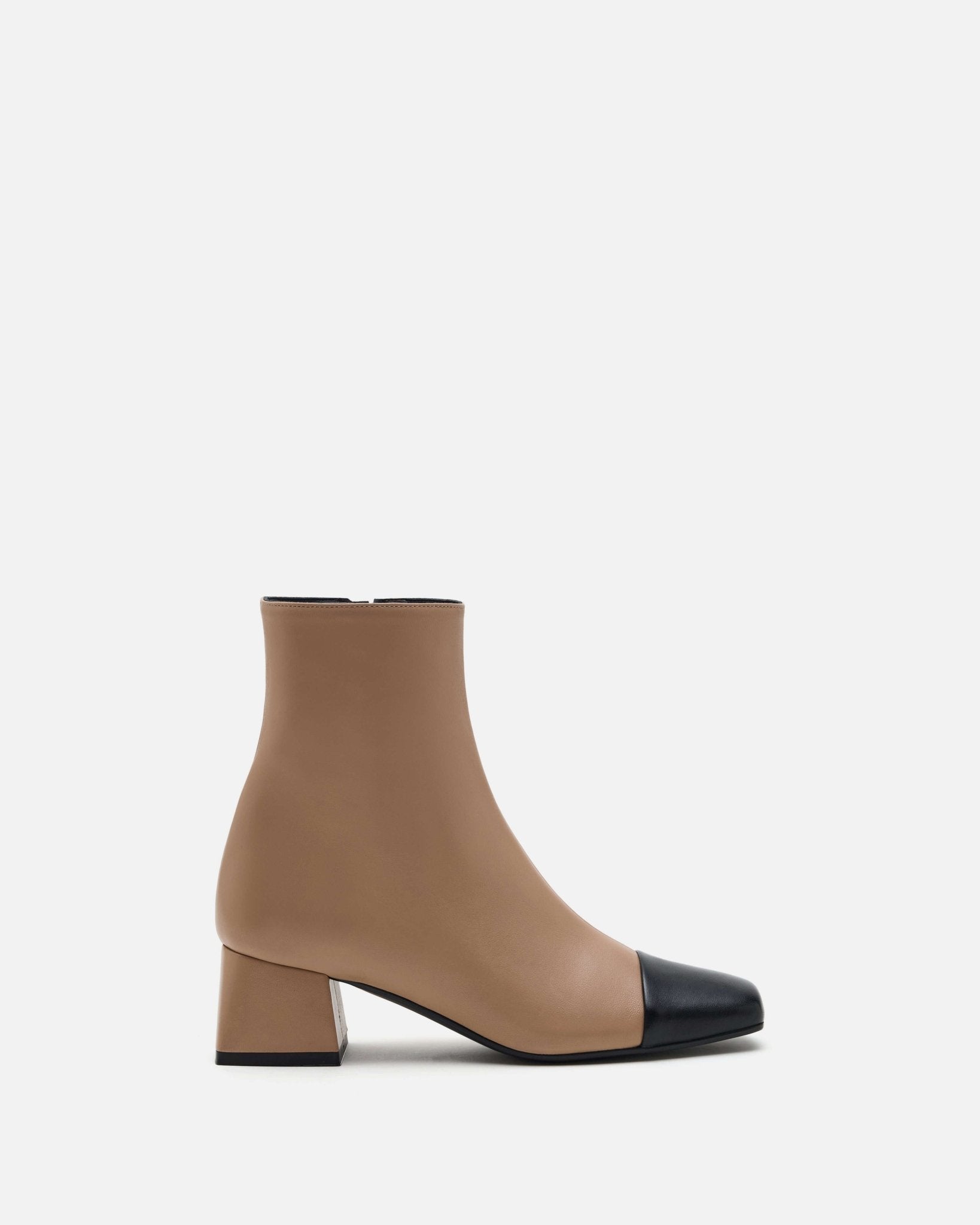BOTTINES FALLON NOIR BEIGE - minelli.fr