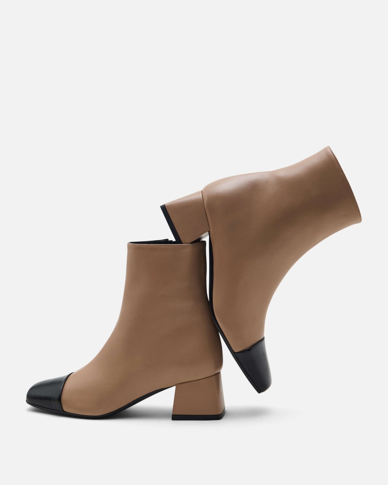 BOTTINES FALLON NOIR BEIGE - minelli.fr