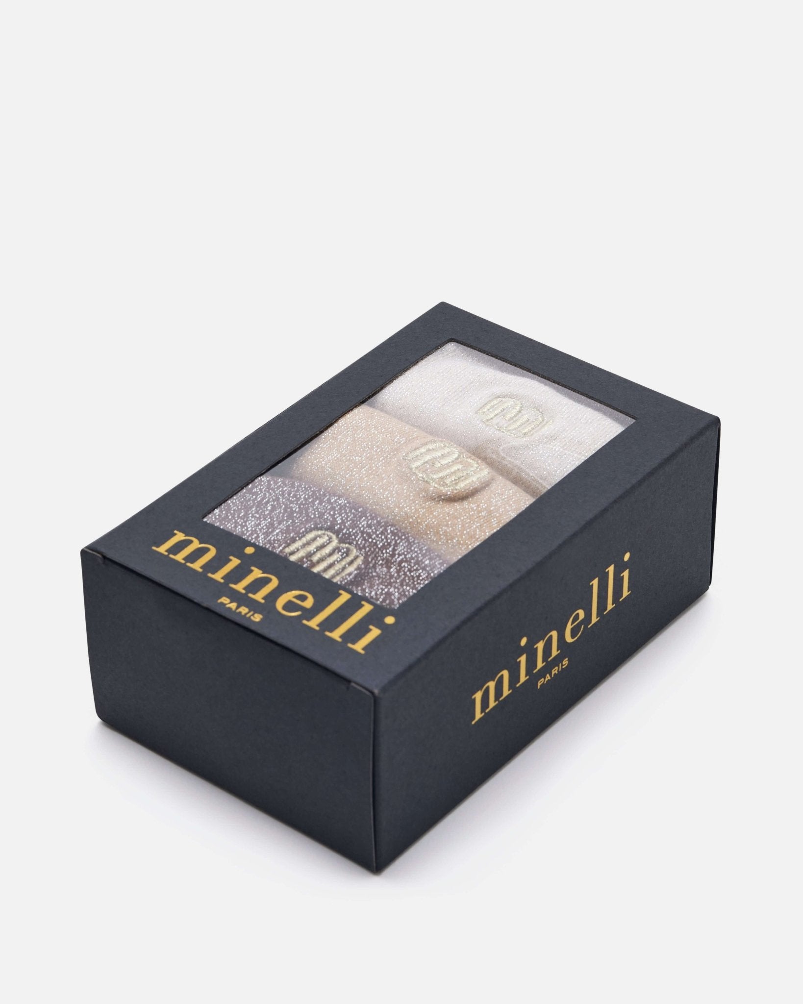 CHAUSSETTES DIMI ÉCRU OR MARRON - minelli.fr