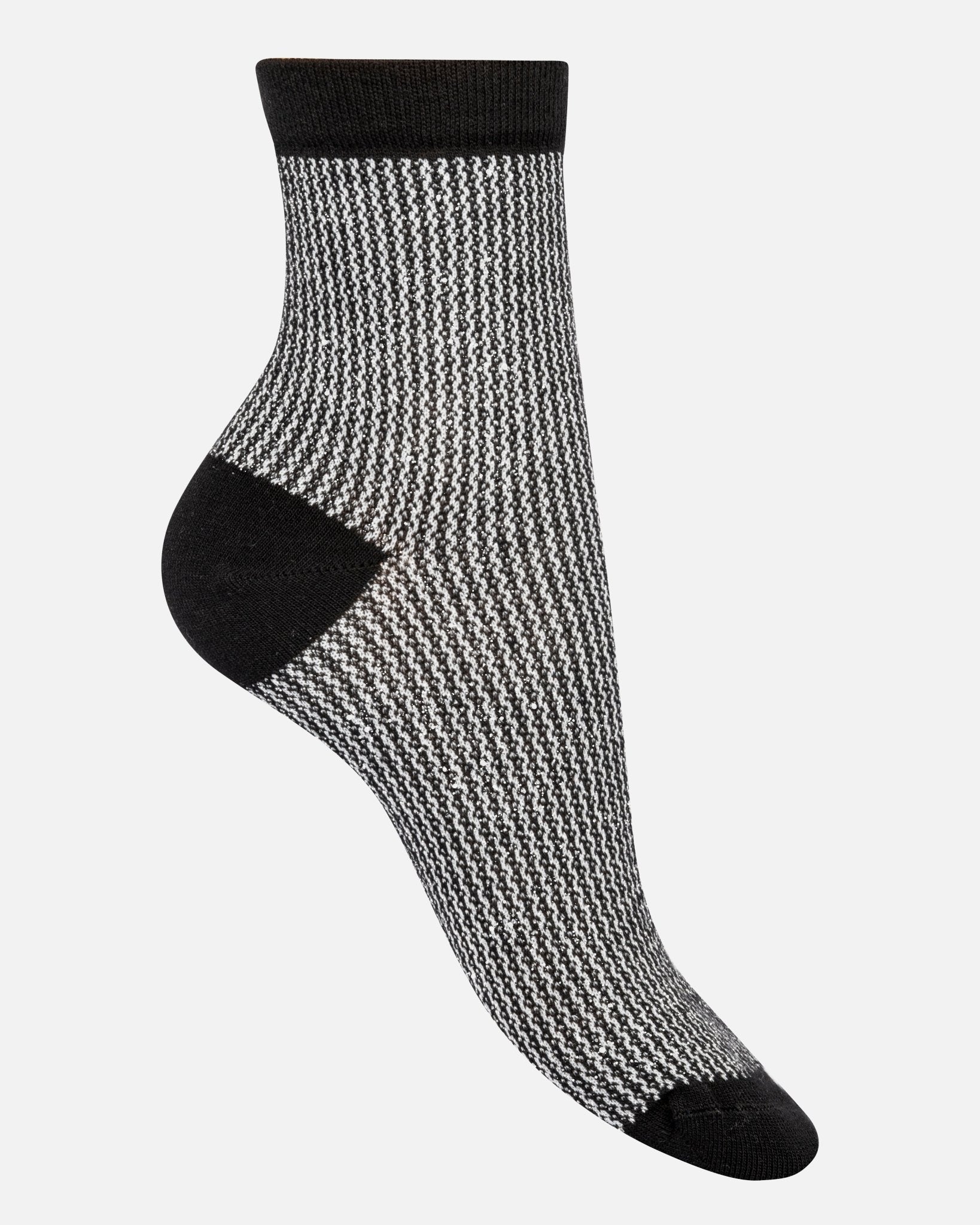 CHAUSSETTES LUREX NOIR ARGENT - minelli.fr