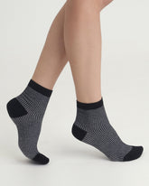CHAUSSETTES LUREX NOIR ARGENT - minelli.fr