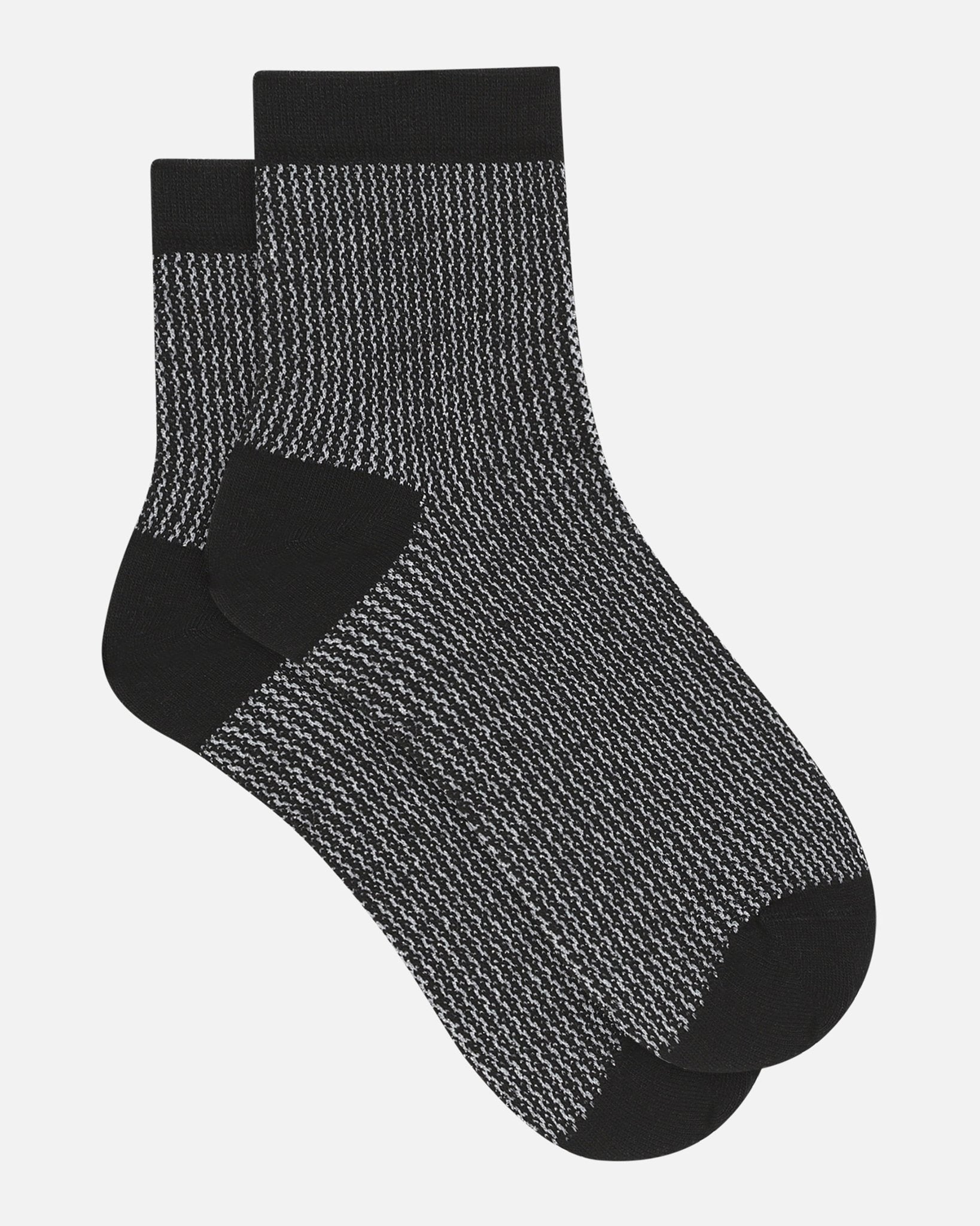 CHAUSSETTES LUREX NOIR ARGENT - minelli.fr