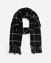 ECHARPE YLIA NOIR ÉCRU - minelli.fr