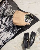 FOULARD YAKIA ECRU NOIR - minelli.fr