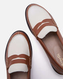 MOCASSINS MAURINE COGNAC ÉCRU - minelli.fr