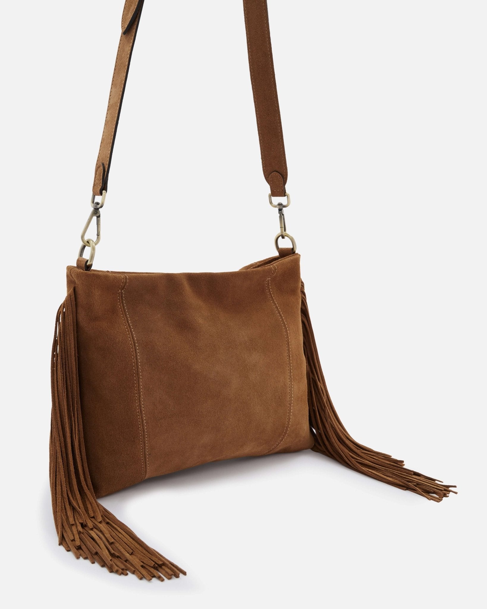 SAC À FRANGES GLORIA/VEL COGNAC - minelli.fr