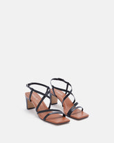 SANDALES KEIKO NOIR COGNAC - minelli.fr