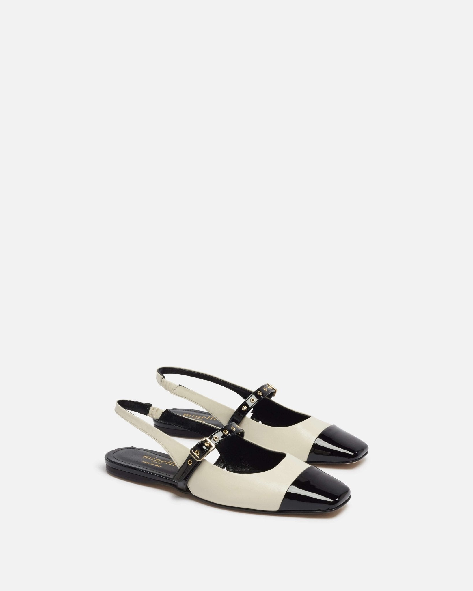 SLINGBACKS NARNIA/BI ECRU NOIR - minelli.fr