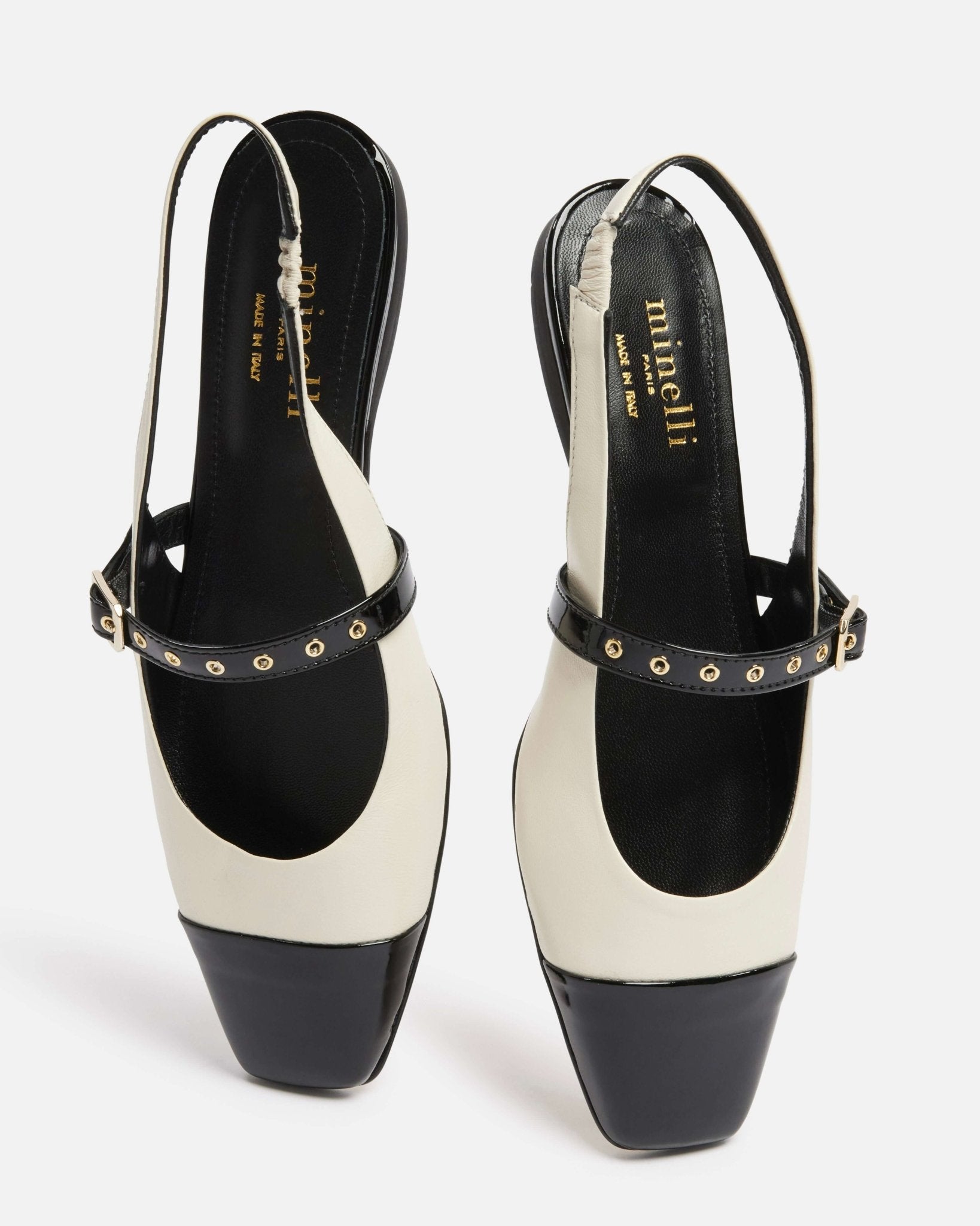 SLINGBACKS NARNIA/BI ECRU NOIR - minelli.fr