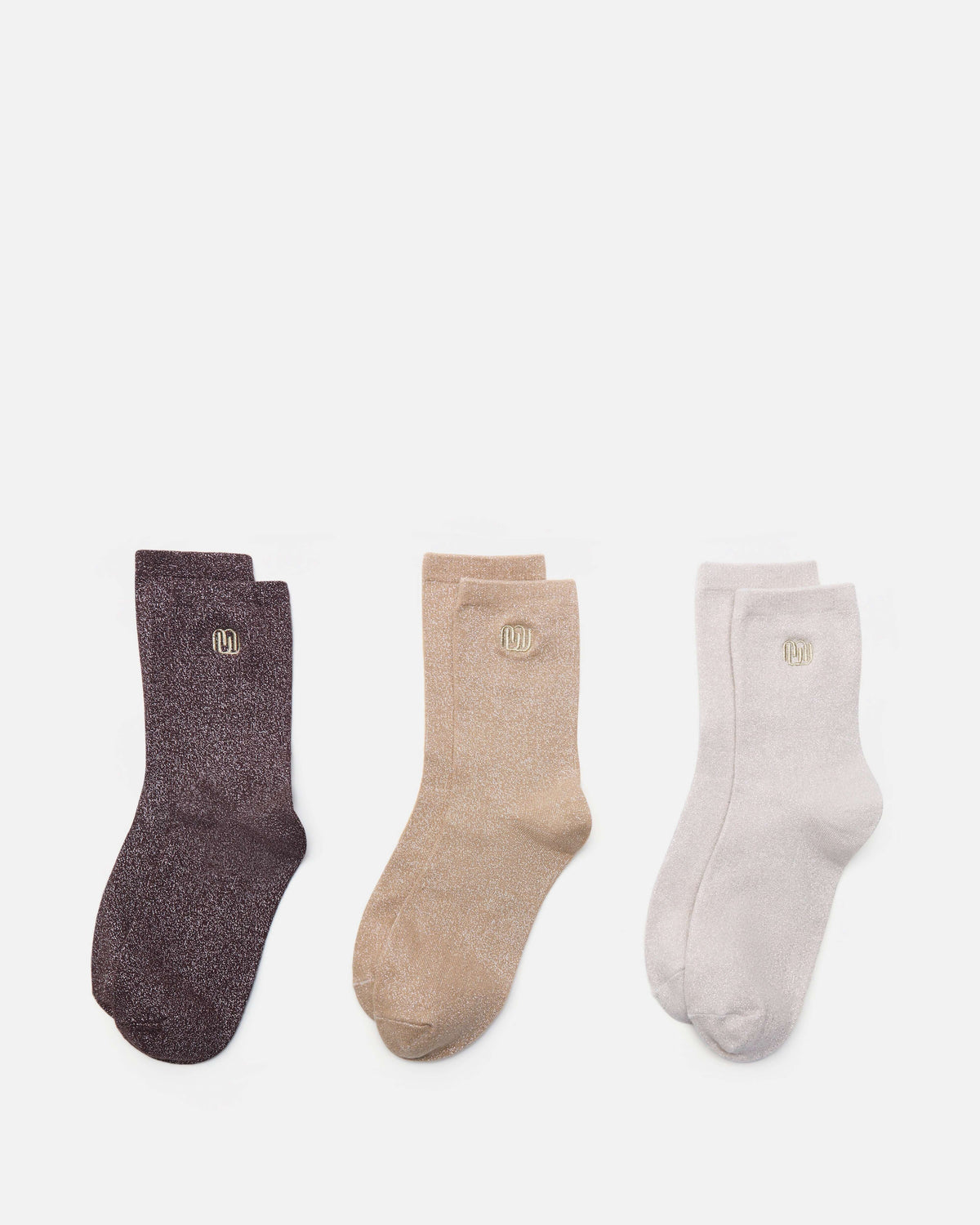 CHAUSSETTES DIMI ÉCRU OR MARRON - minelli.fr - MINELLI