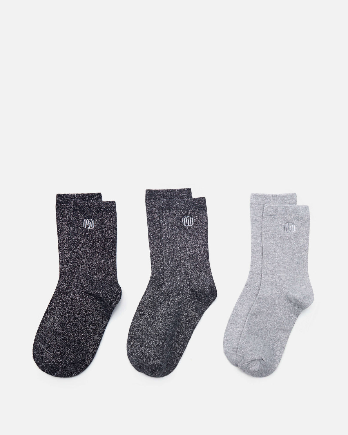 CHAUSSETTES DIMI NOIR GRIS ARGENT - minelli.fr - MINELLI