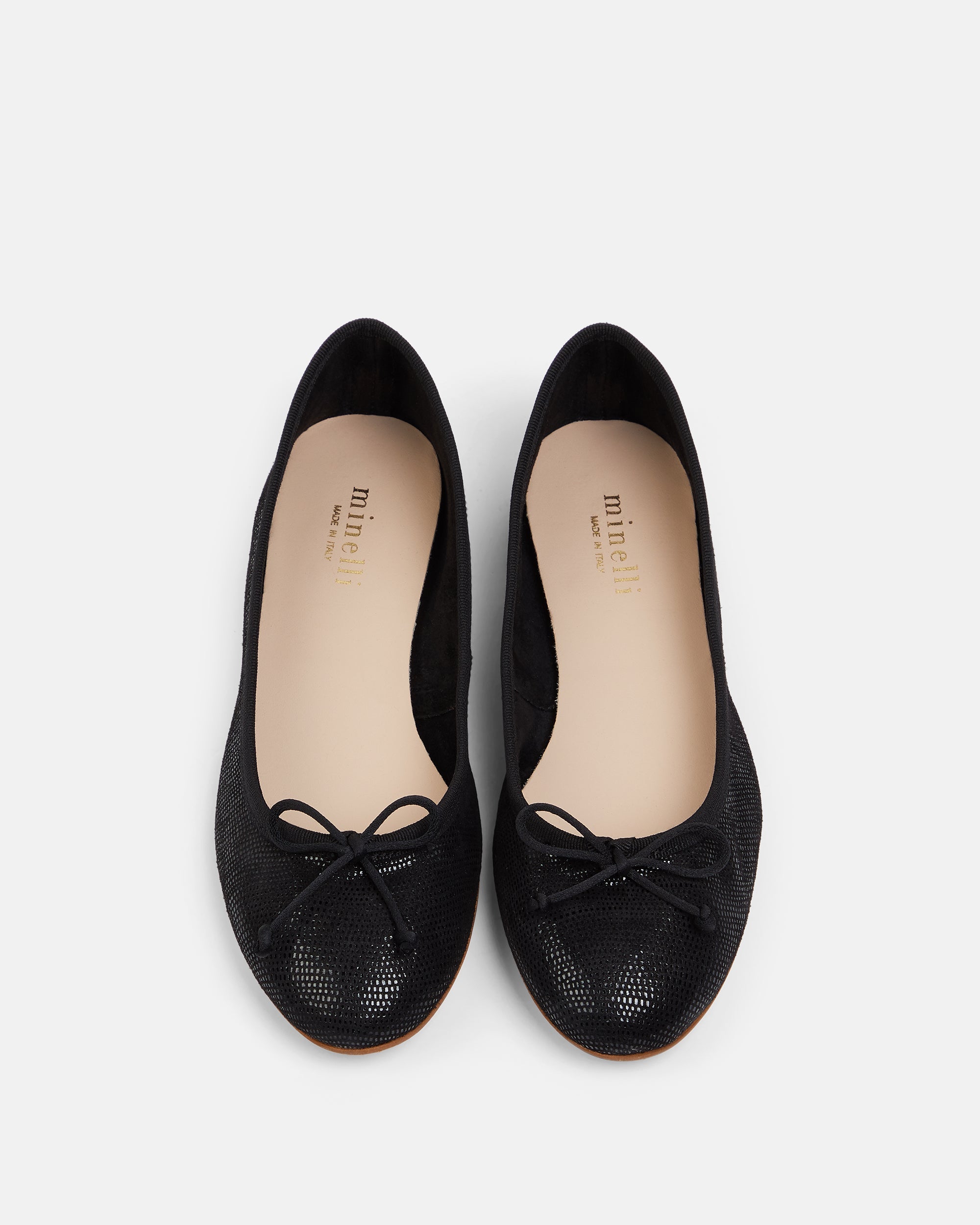 BALLERINES CLARIA IMP NOIR PLAT FEMININ minelli