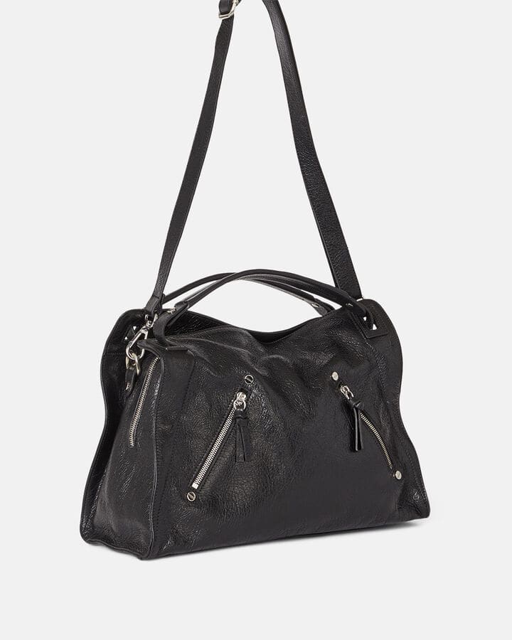 SAC EN CUIR NOIR LUMINA - minelli.fr - MINELLI