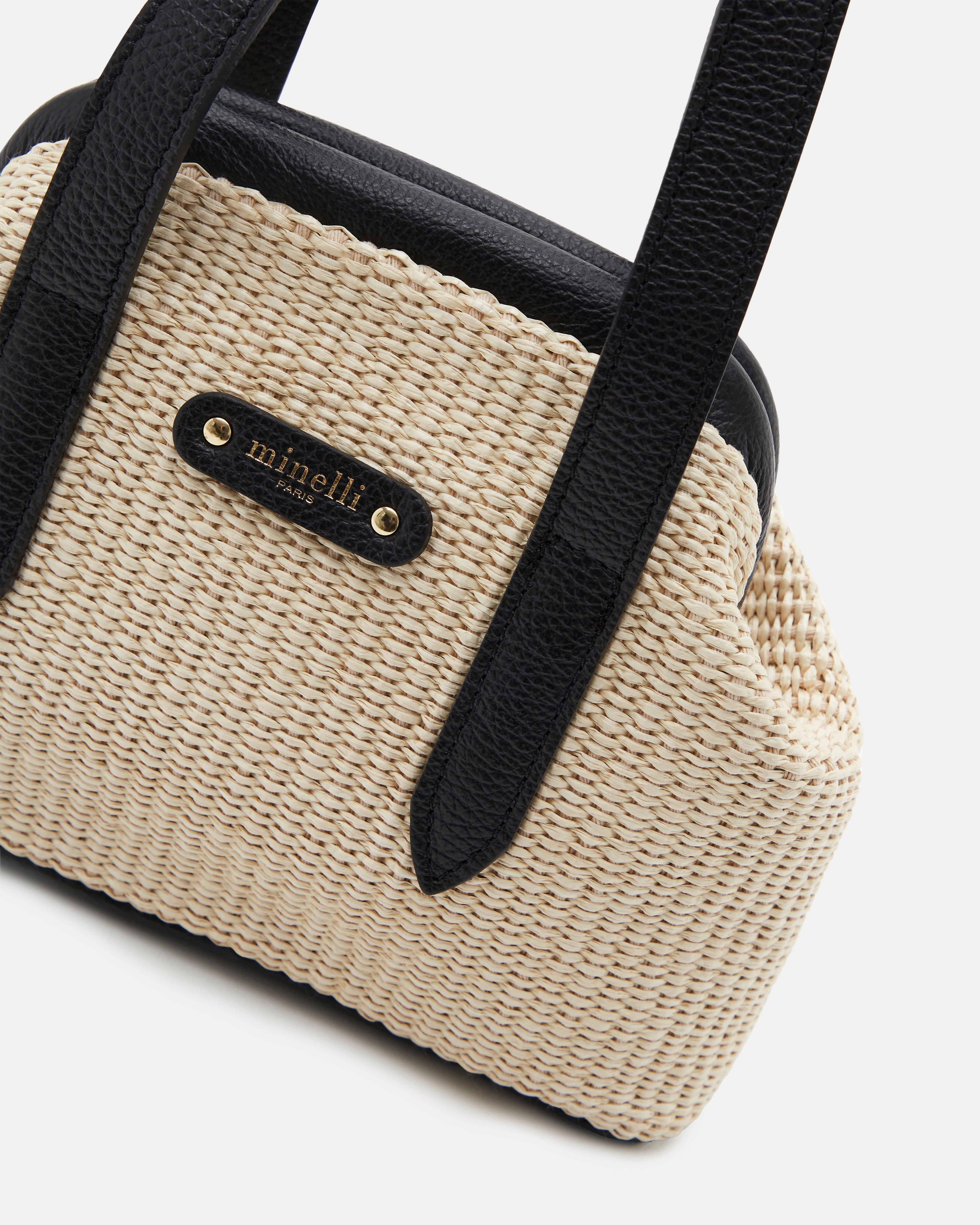 SAC ANICE NATUREL-NOIR - minelli.fr - MINELLI