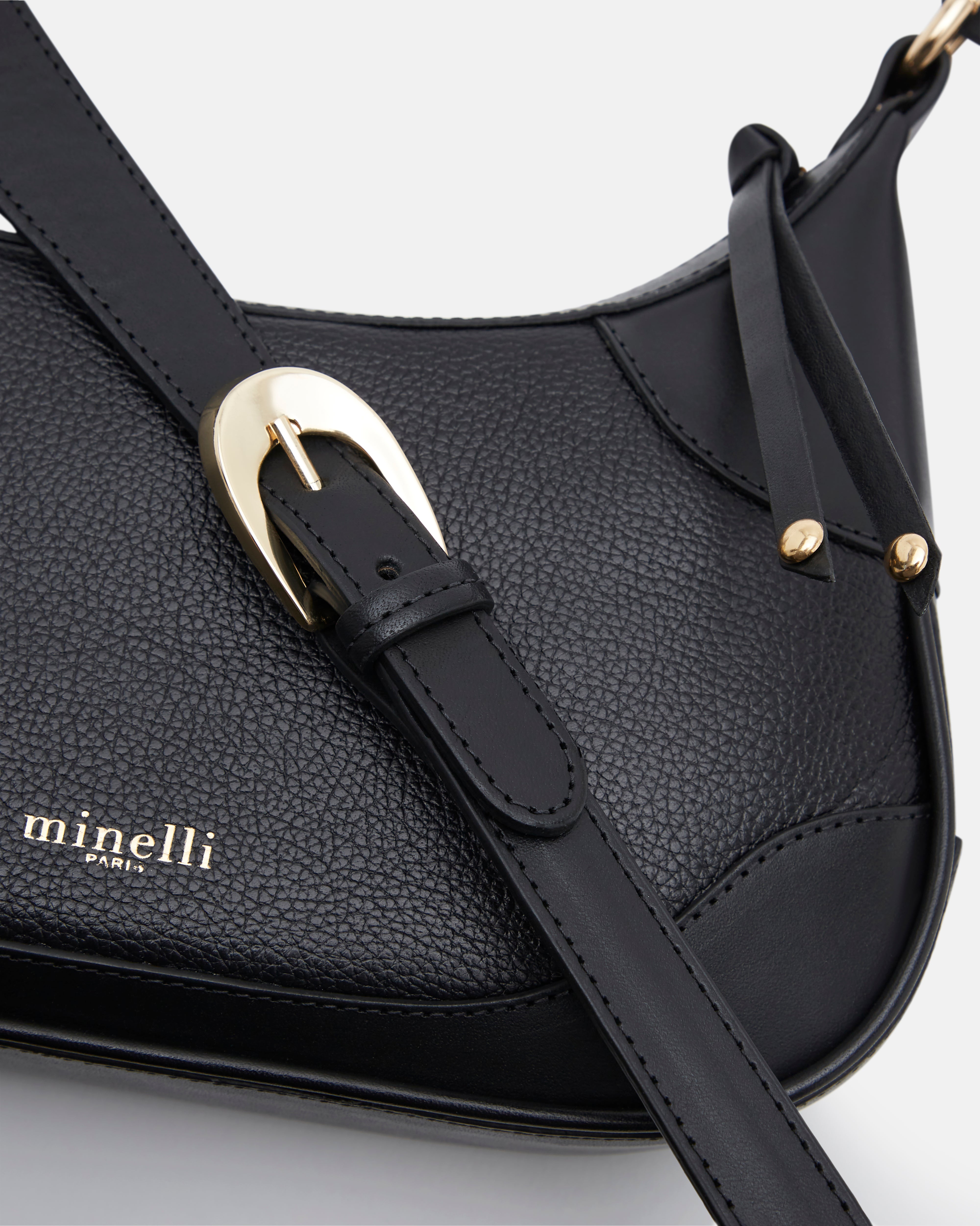 SAC MOYEN VOLUME KILLY GR NOIR MARO CUIR minelli