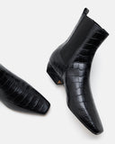 BOTTINES KEY/CROCO NOIR