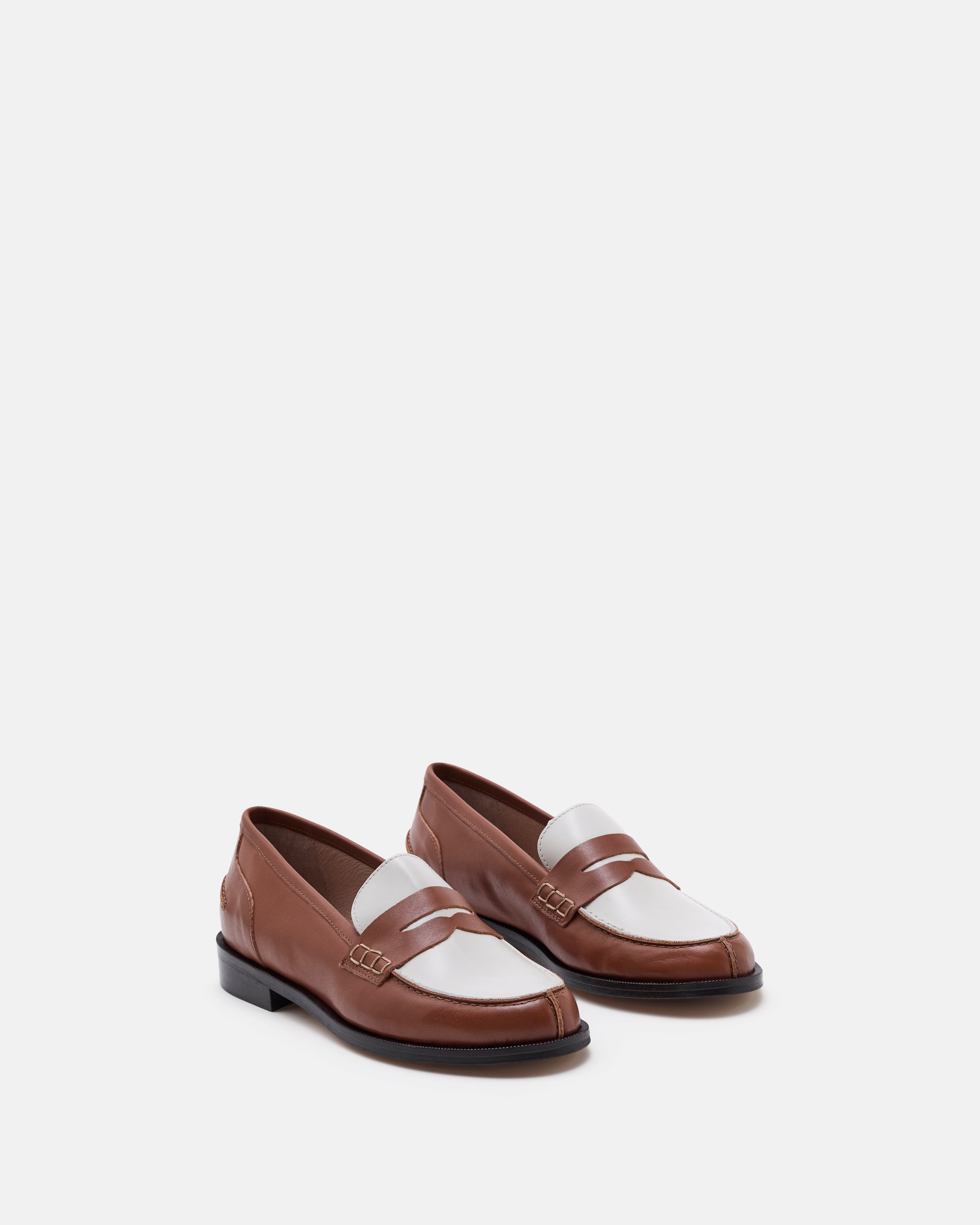 MOCASSINS MAURINE COGNAC-ECRU