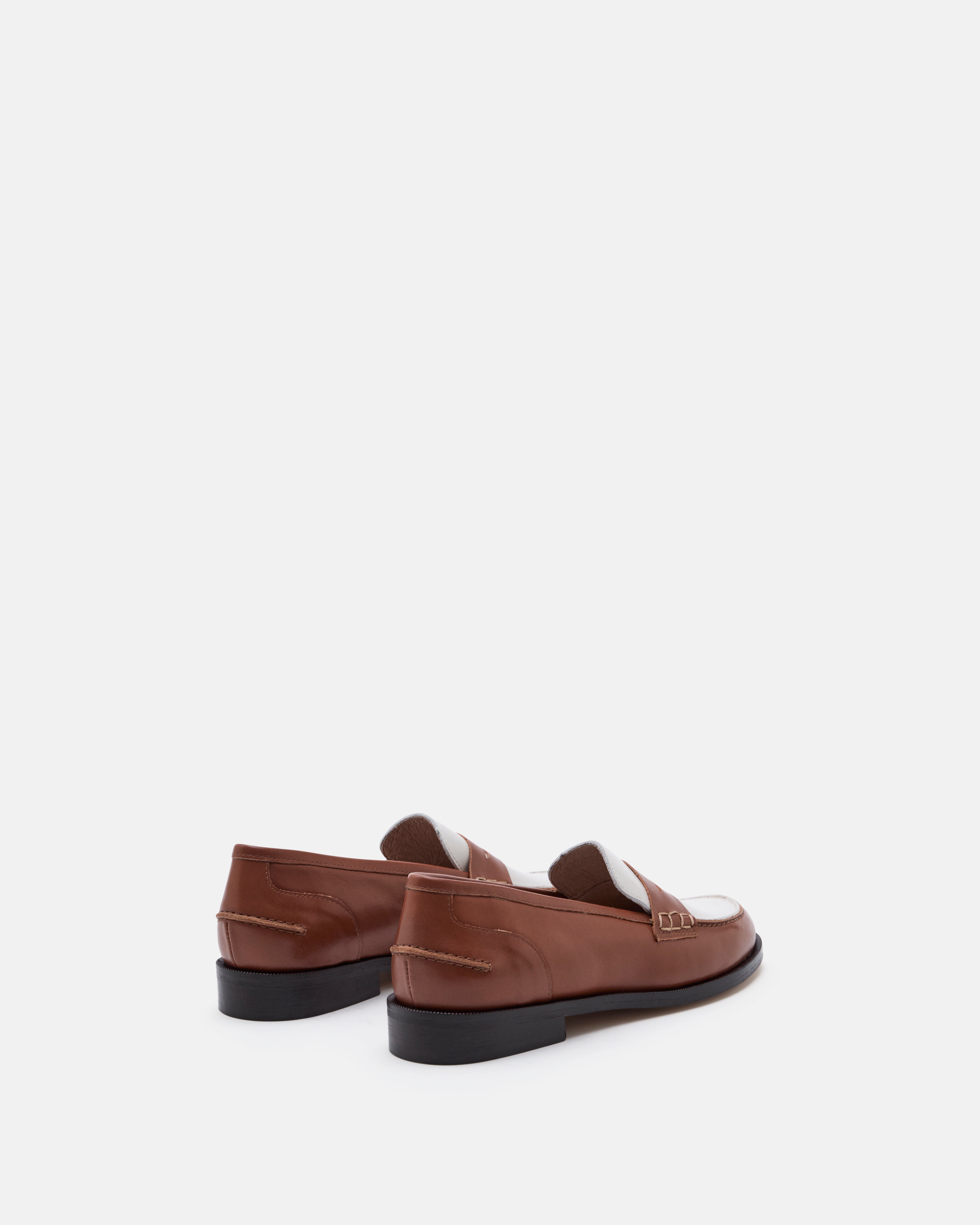 MOCASSINS MAURINE COGNAC-ECRU