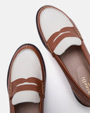 MOCASSINS MAURINE COGNAC-ECRU