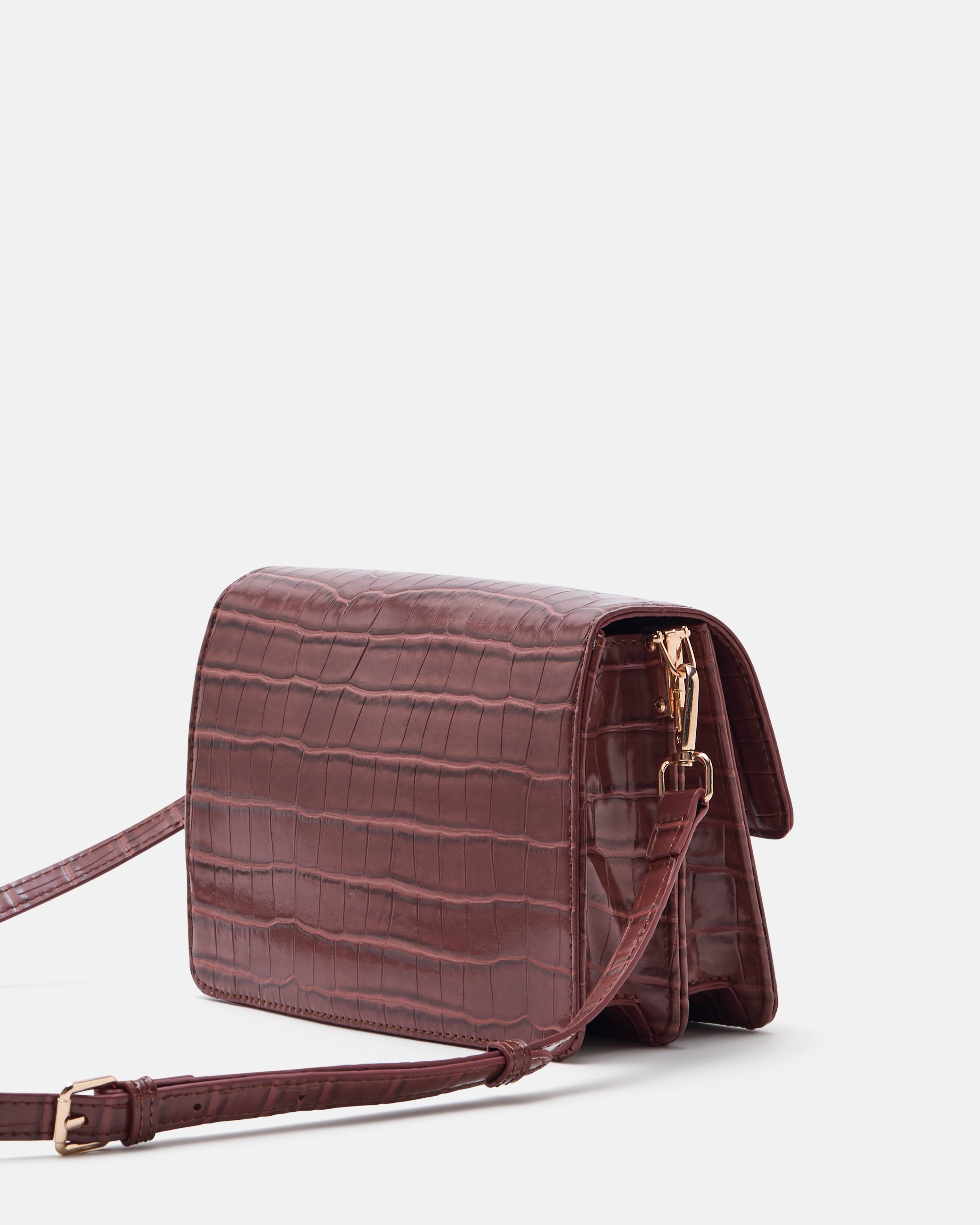 SAC MOYEN VOLUME JODY/CROC COGNAC