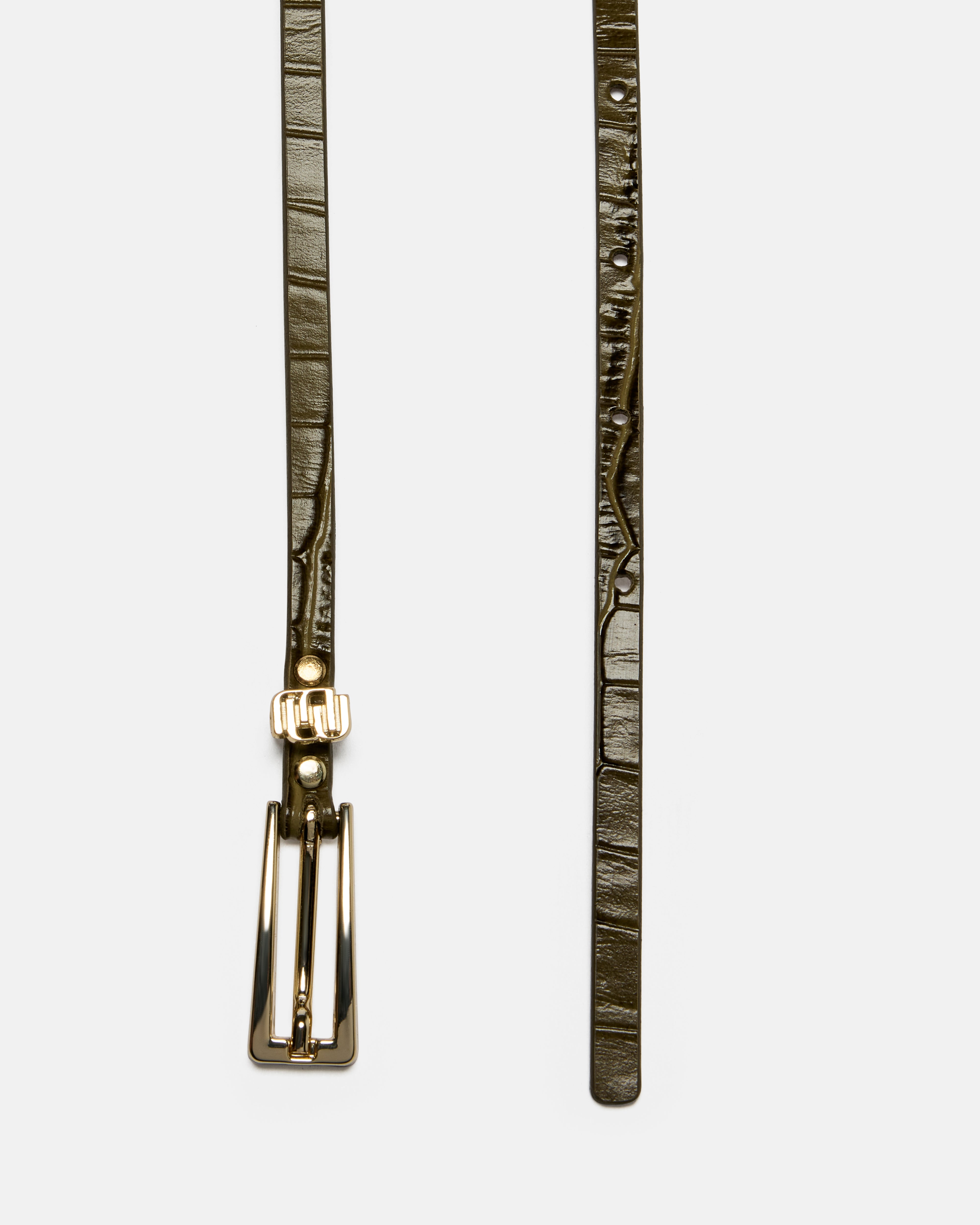 CEINTURE ATYA/CROC KAKI