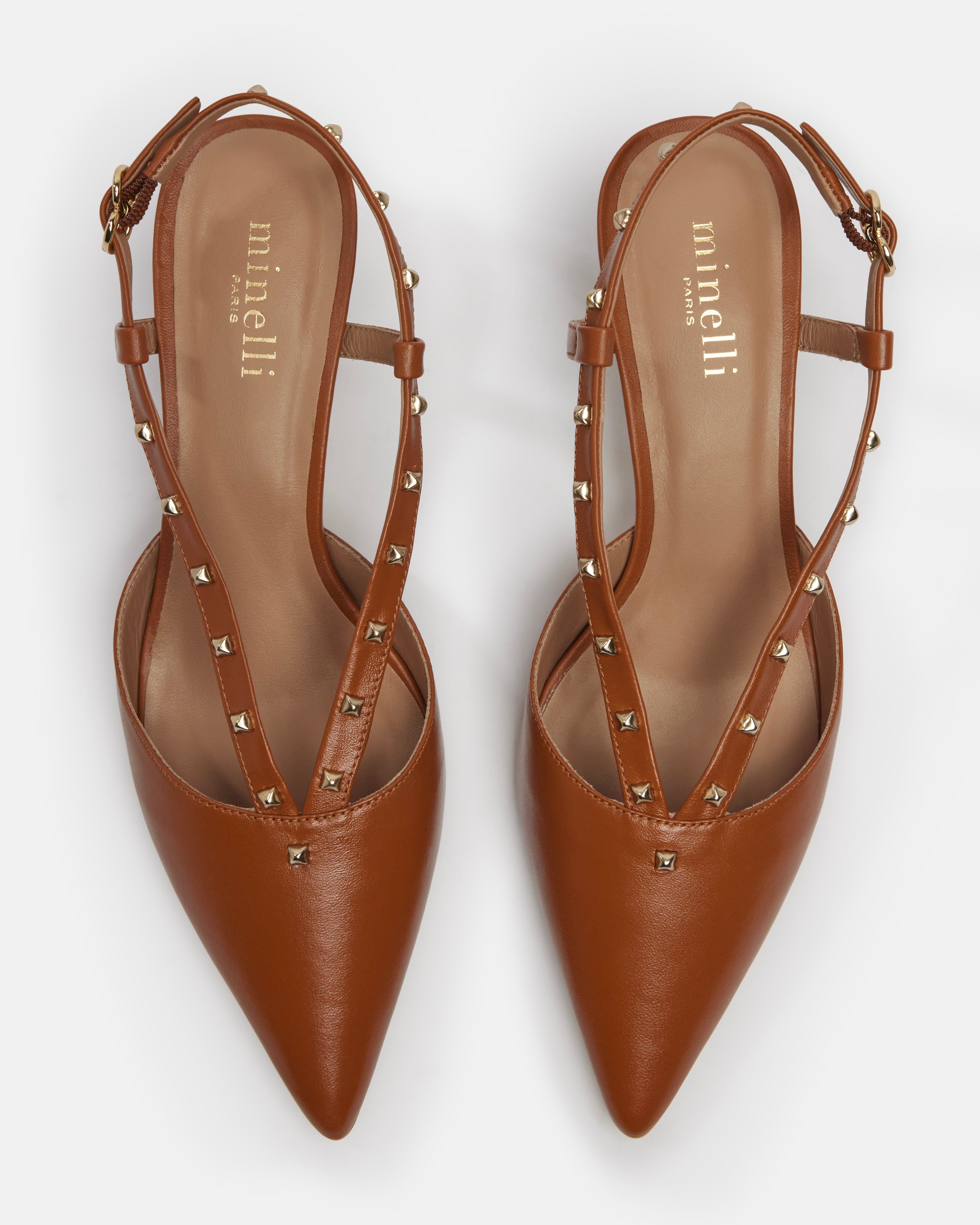 ESCARPINS KADELA/STUD COGNAC