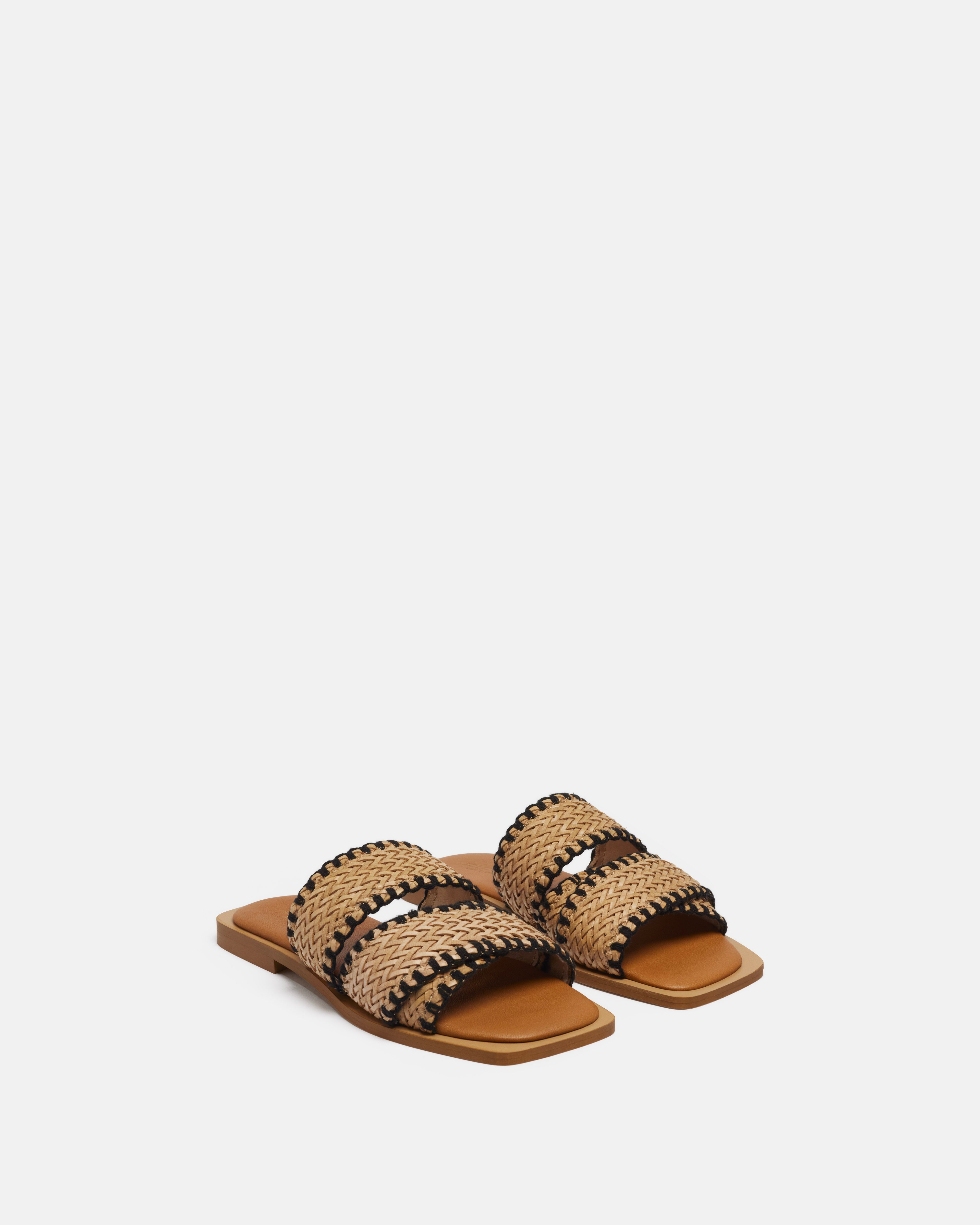 MULES LEILA/RAF NATUREL NOIR - minelli.fr - MINELLI