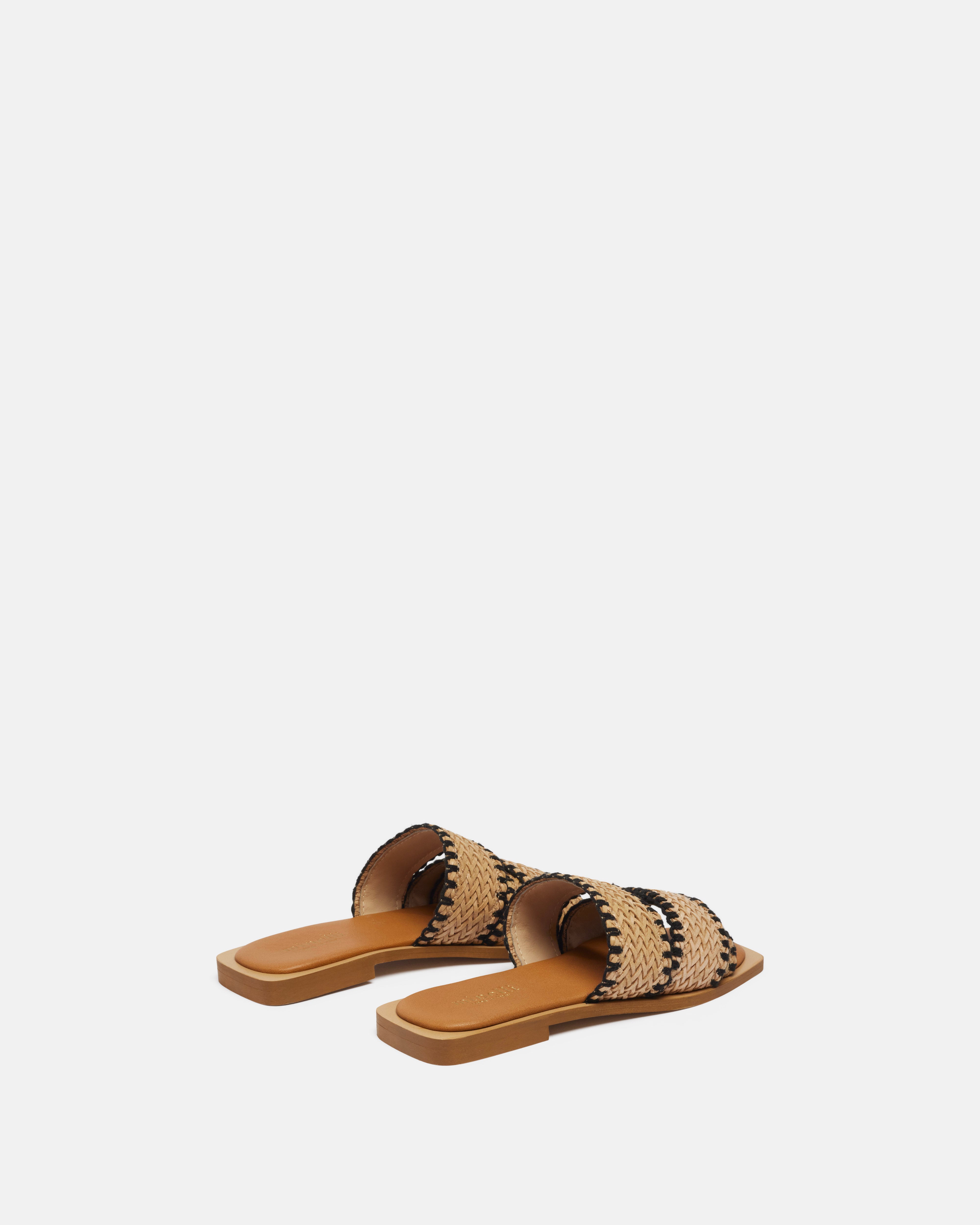 MULES LEILA/RAF NATUREL NOIR - minelli.fr - MINELLI