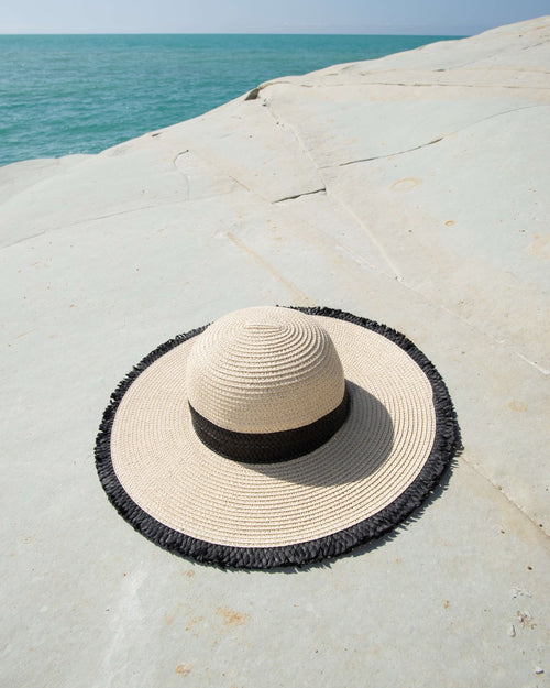 CHAPEAU YIPI/TRS ECRU NOIR - minelli.fr