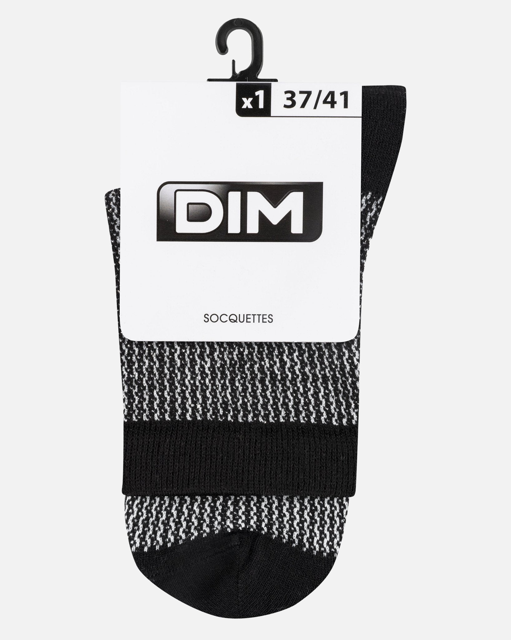 CHAUSSETTES LUREX NOIR ARGENT - minelli.fr