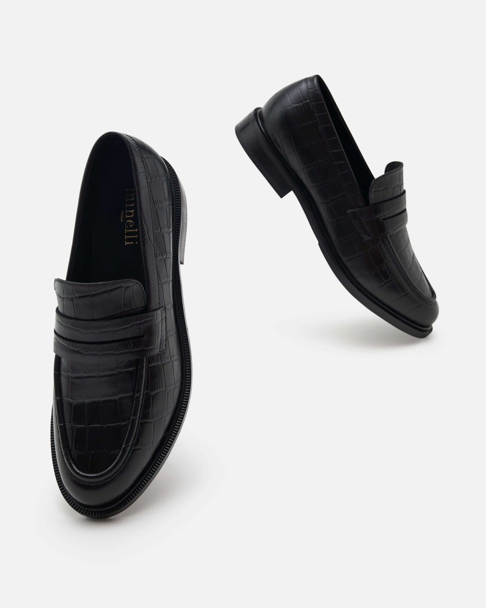 MOCASSINS MANILLE/CROCO NOIR - minelli.fr