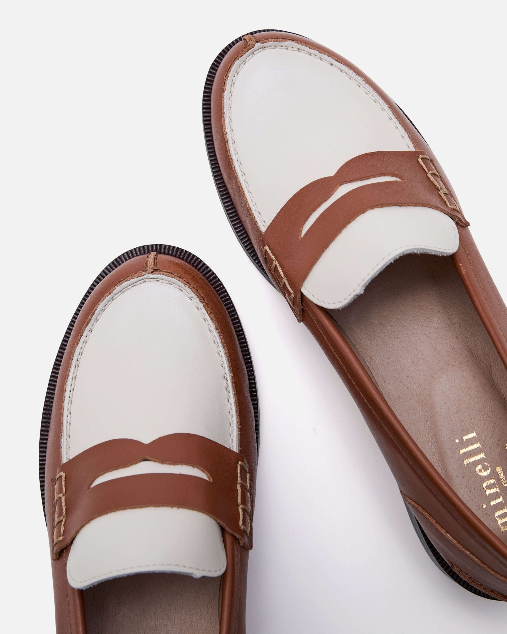 MOCASSINS MAURINE COGNAC ÉCRU - minelli.fr