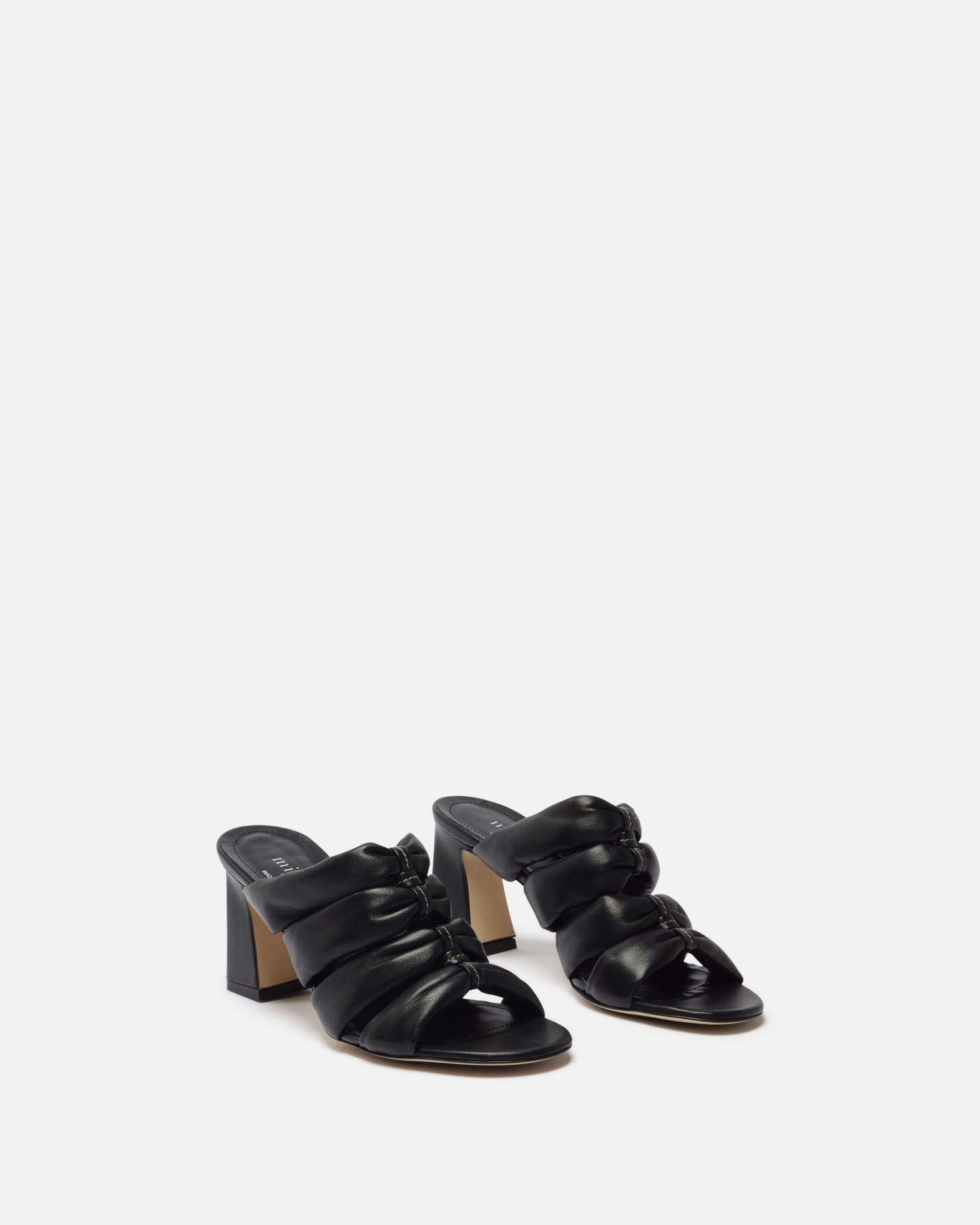Mules à talon en cuir noir - Germana