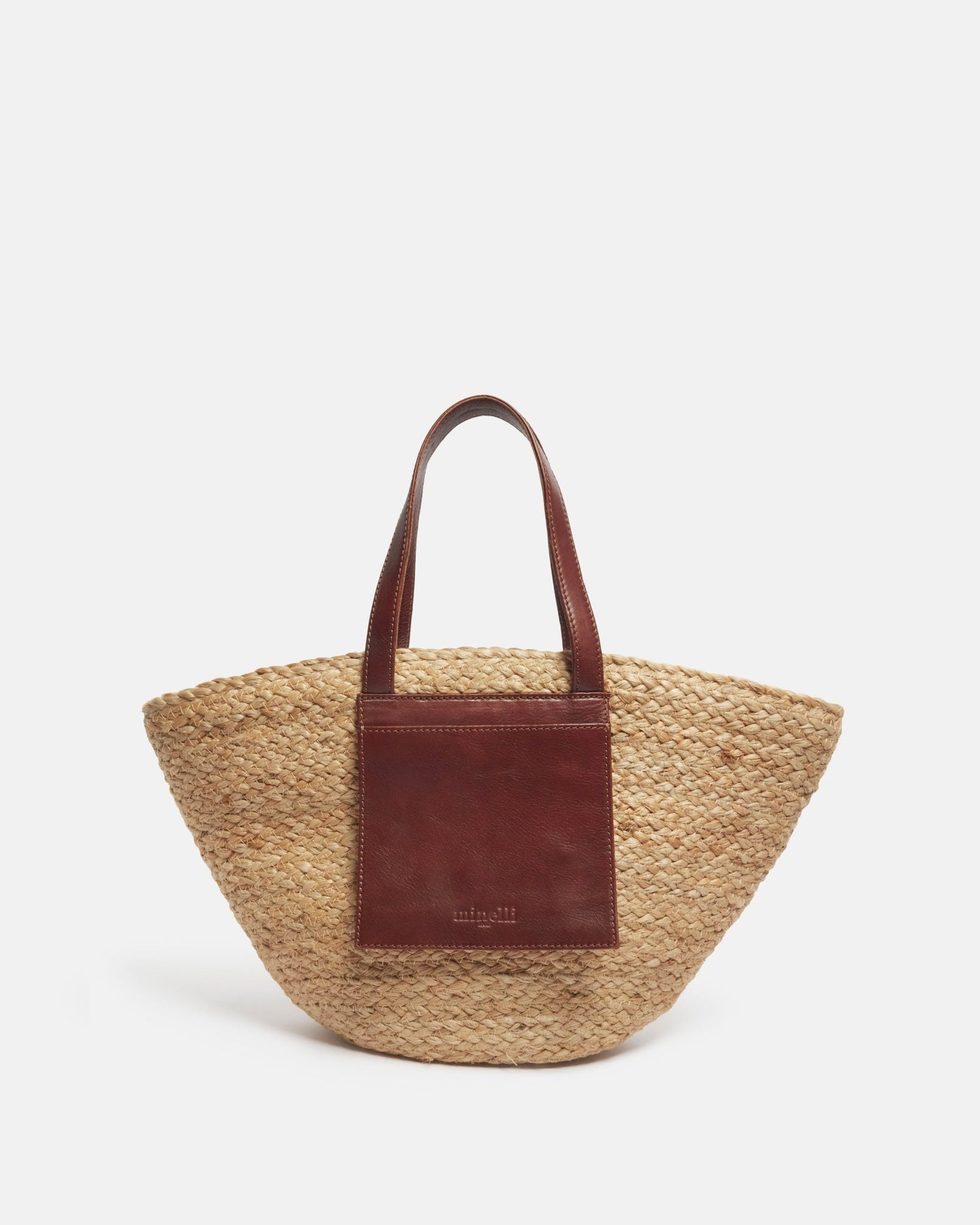 Minelli sac à bandoulère en cuir vachette marron vintage 90s
